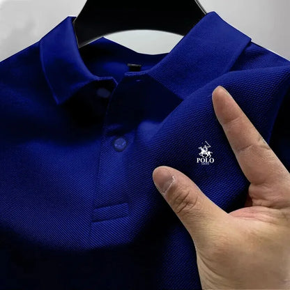 Mens luxury Blue Versatile Summer Polo T-Shirts.